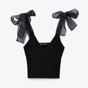 ZARA organza bow top